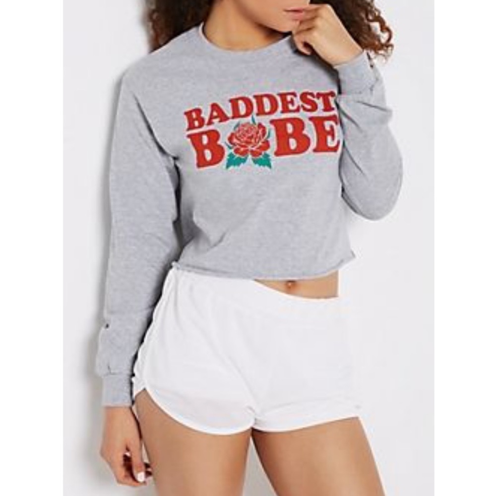 Baddest Babe Crop Top Size Small